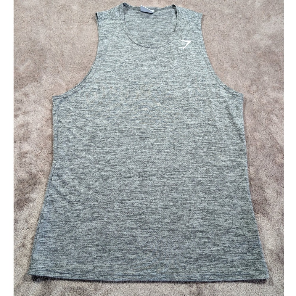 Gymshark Training Tank Top Mens Small Gray Marl Sleeveless Recycled Polyester